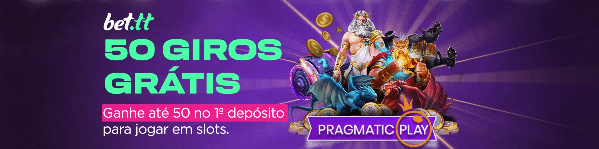 Até 50 Rodadas Grátis para jogar em Slots da Pragmatic Play