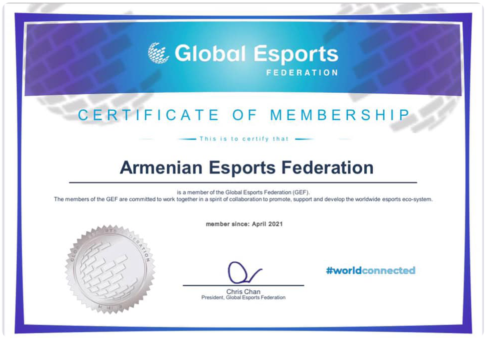 AEF became a member of Global Esports Federation (GEF)
