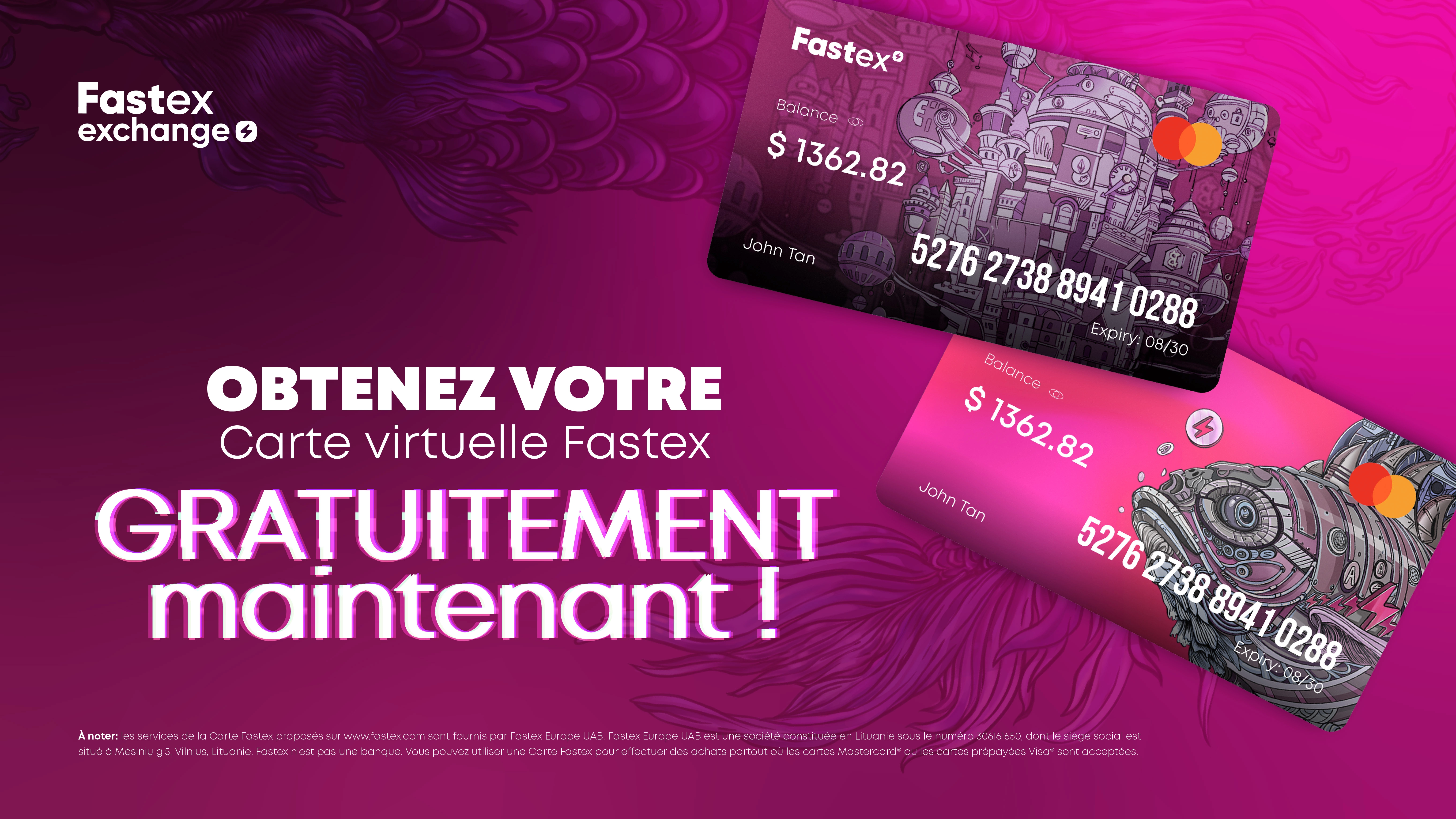 Fastex propose une carte cryptographique gratuite pour les utilisateurs enregistrés