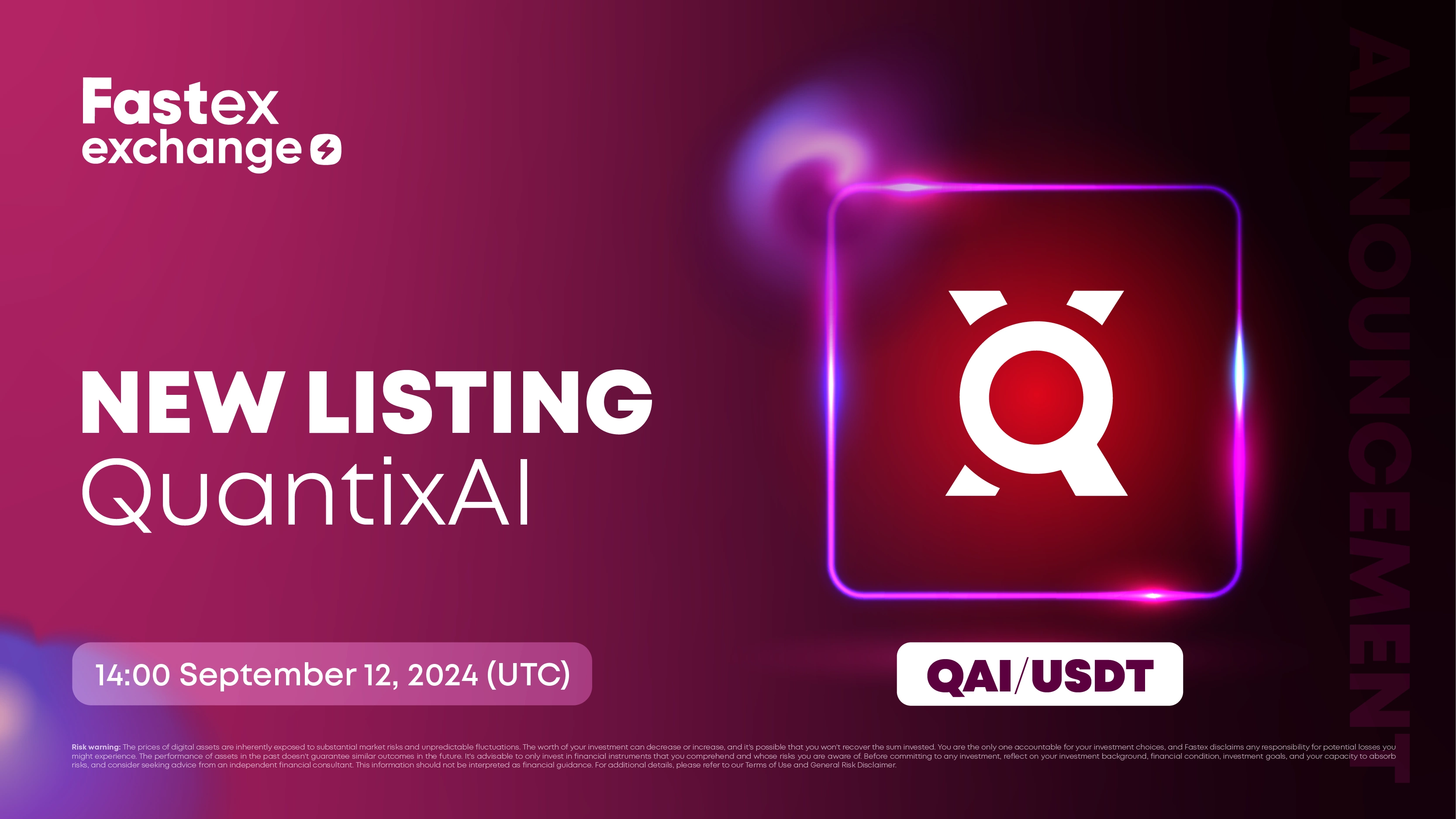 New listing on Fastex Exchange: QuantixAI