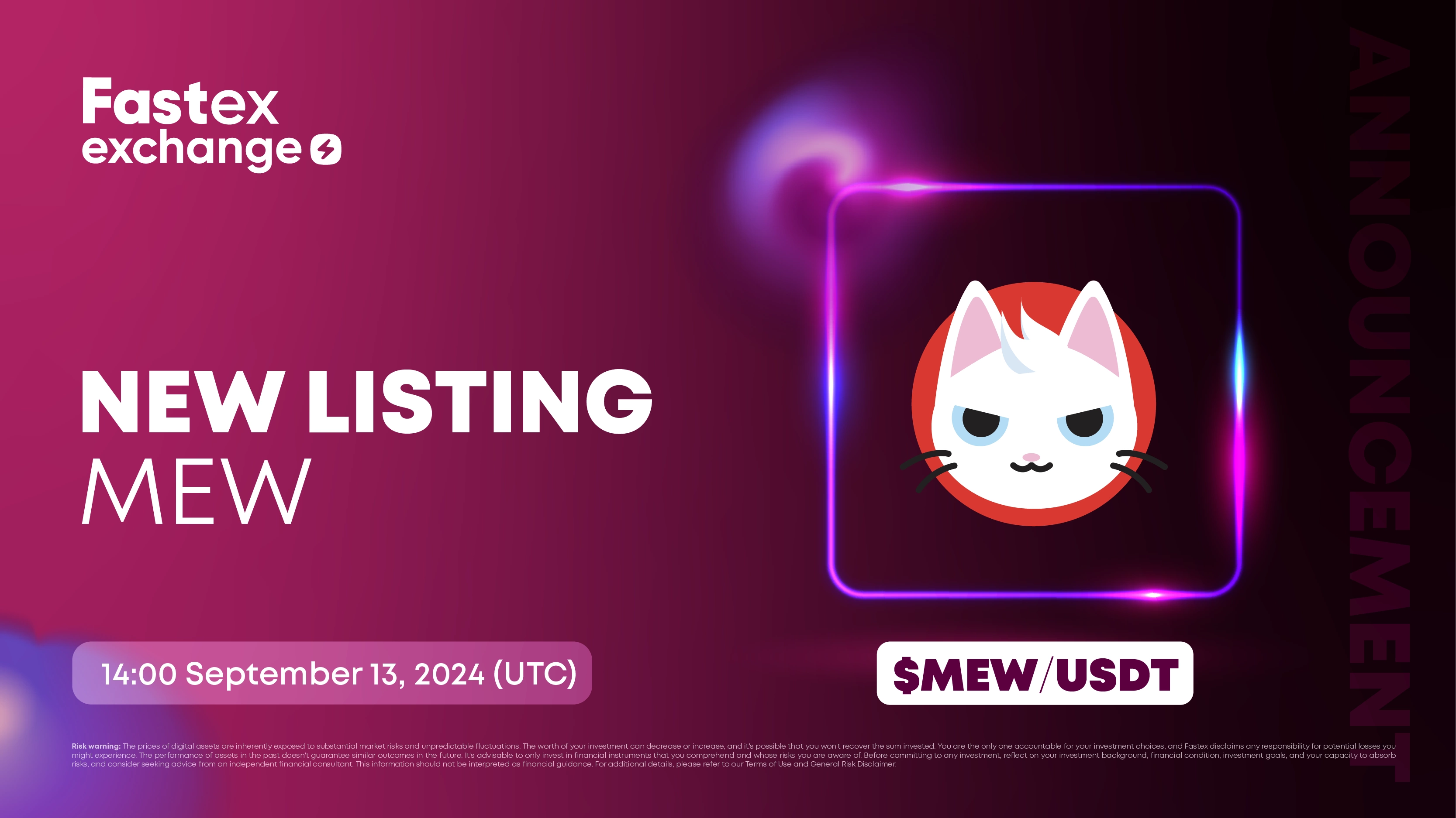 New listing on Fastex Exchange: Cat in a dogs world (MEW)