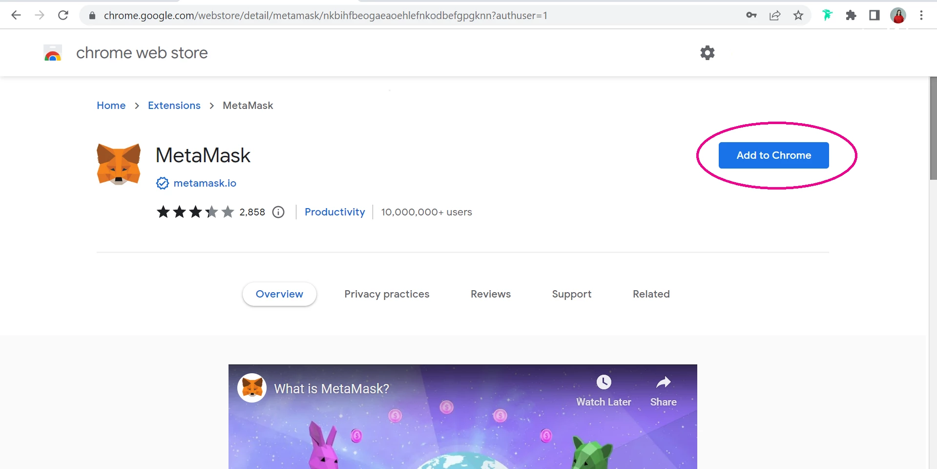 “Add to Chrome” Button