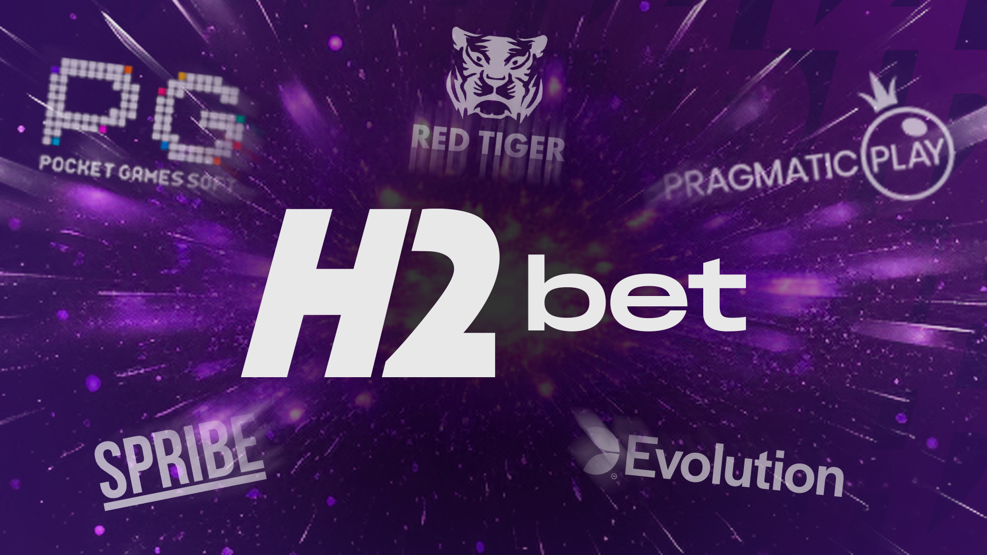 logo do h2bet e das provedoras pgsoft, evolutions, pragmatic play, red tiger e spribe