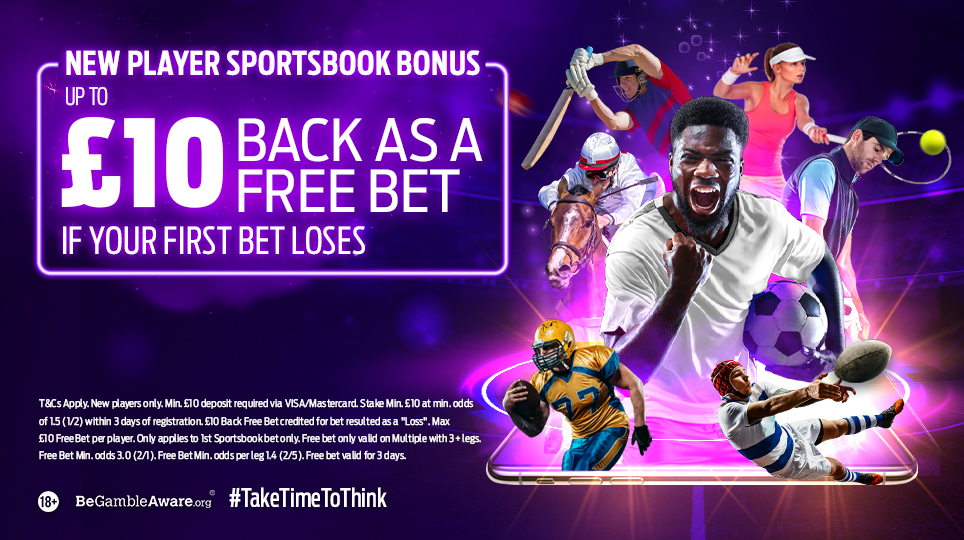 Sportsbook New Player Bonus Up To £10 Back As A Free Bet