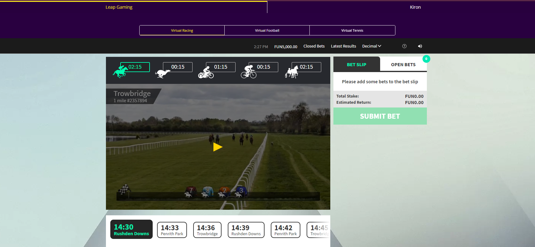 Bet On Virtual Sports Online | Hollywoodbets UK