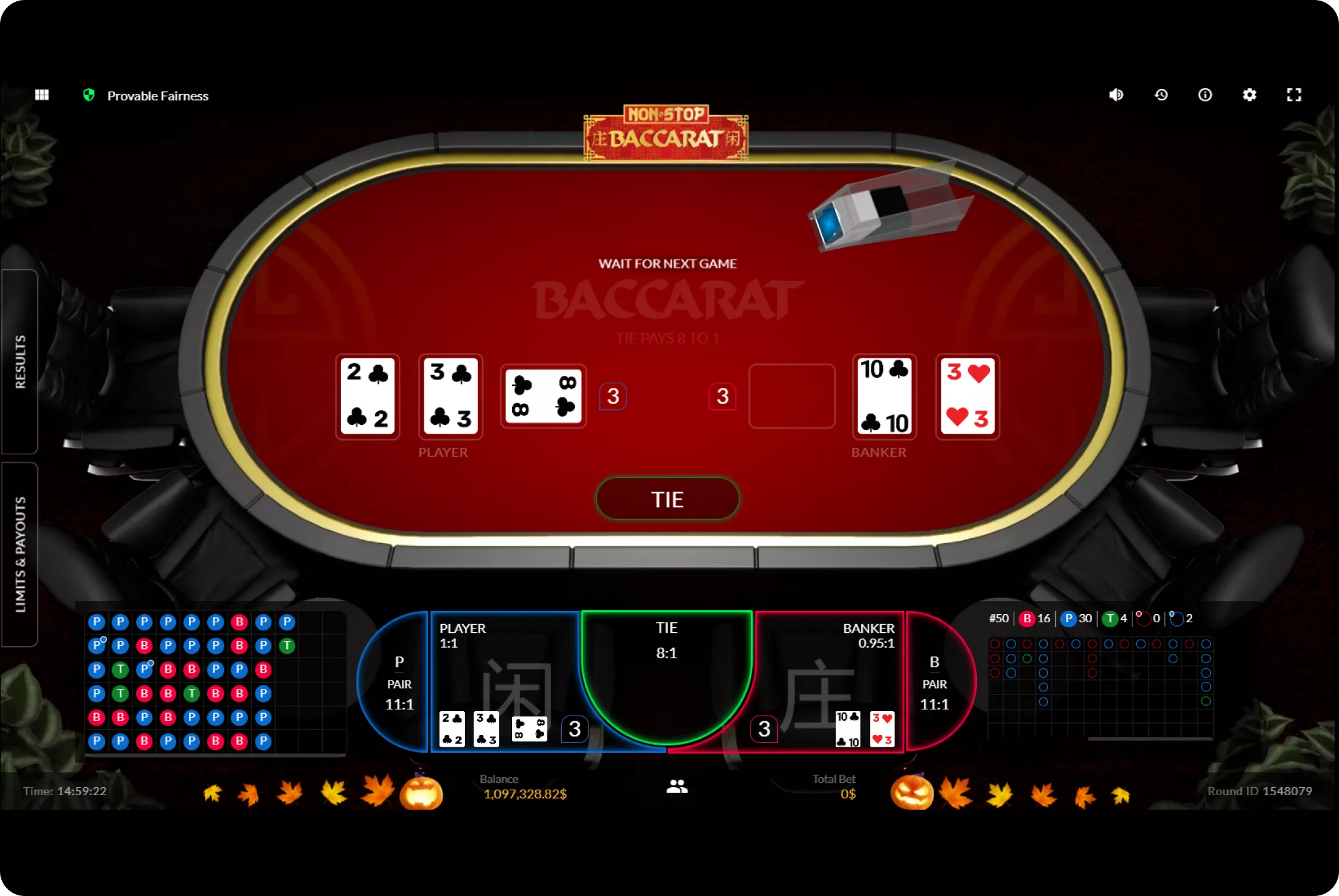 Playing Non-Stop  Baccarat
