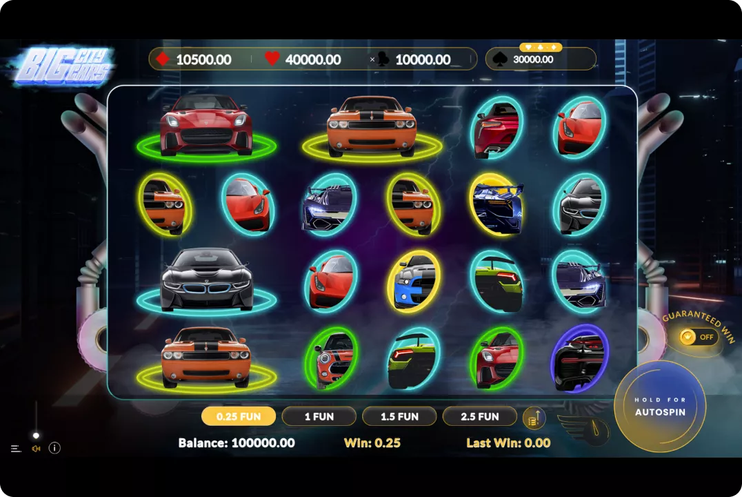 The Interface of Big City Cars Game