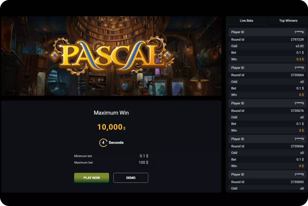 Interface of Pascal game