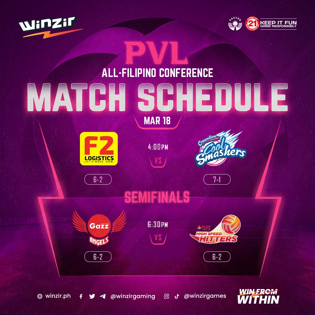 PVL Schedules for Today and